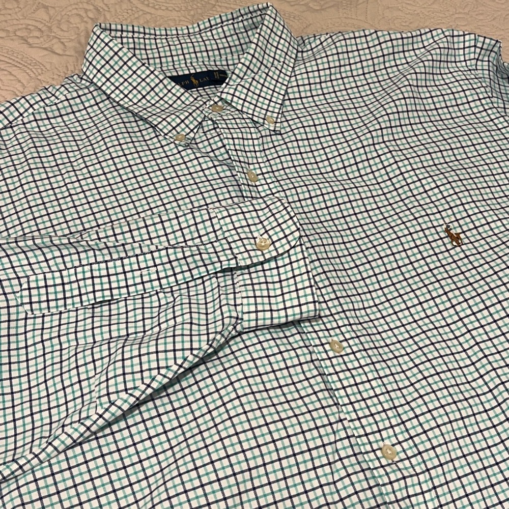 Ralph Lauren Men's 2XB Long Sleeve Plaid Button Down Shirt Polo Pony